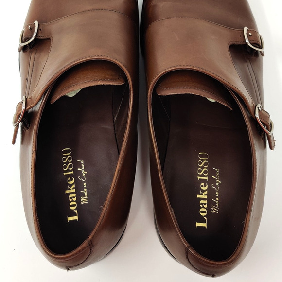 Loake 1880 Cannon Double Monk Strap Dress Shoes UK 11 US 12 Brown Handcrafted main image 11